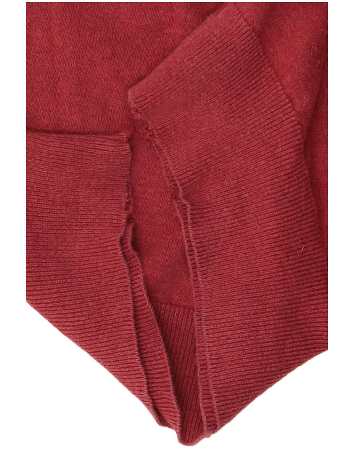 Marks & Spencer Jersey con cuello en V para hombre de algodón burdeos medio