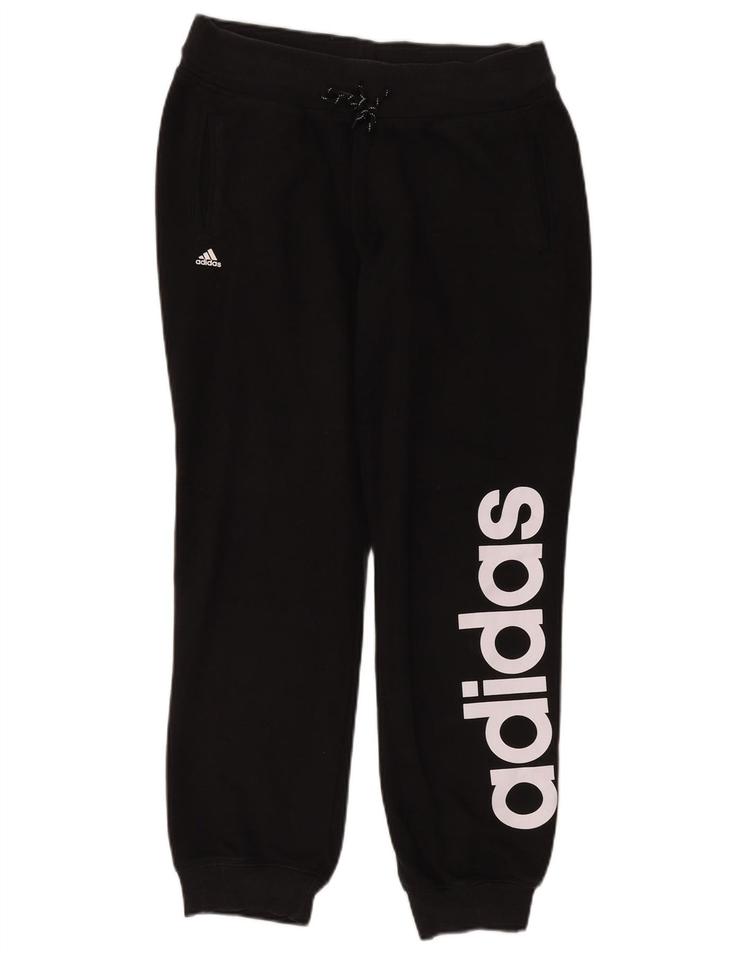 ADIDAS Pantalones de chándal gráficos para mujer Joggers UK 12/14 Mediano Negro