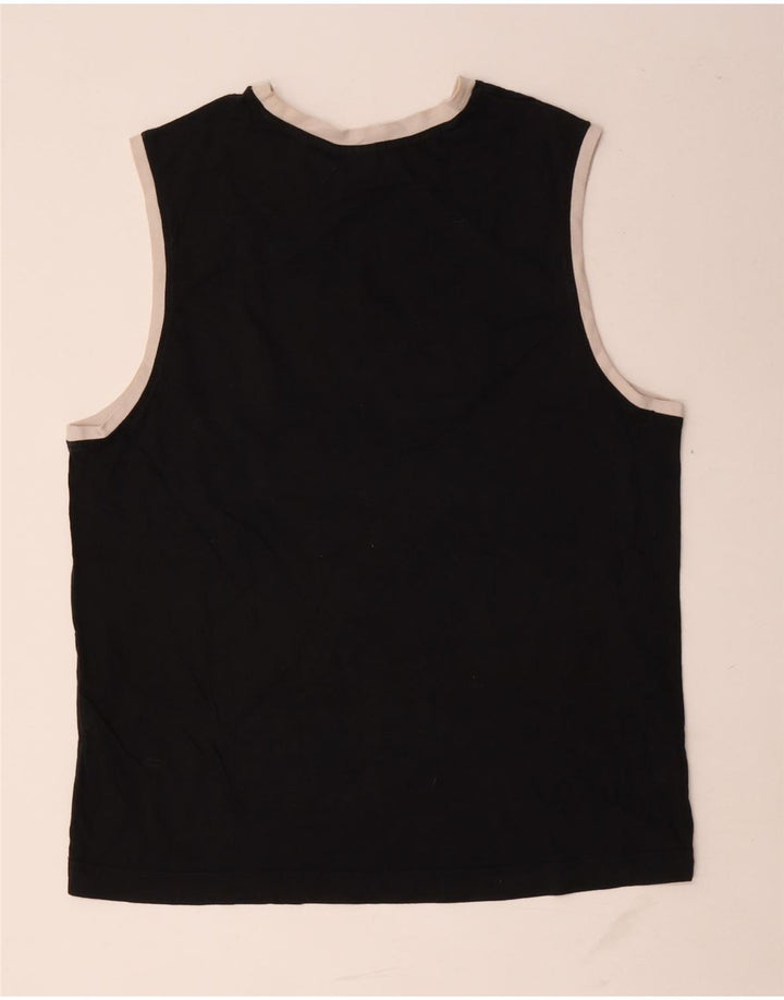 Puma Hombre Gráfico Chaleco Top 2XL Negro Colorblock Algodón
