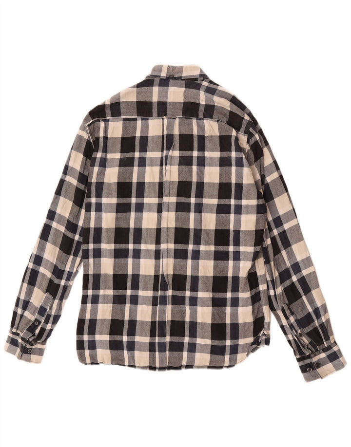 Camisa de franela para hombre de French Connection de algodón a cuadros en azul marino mediano
