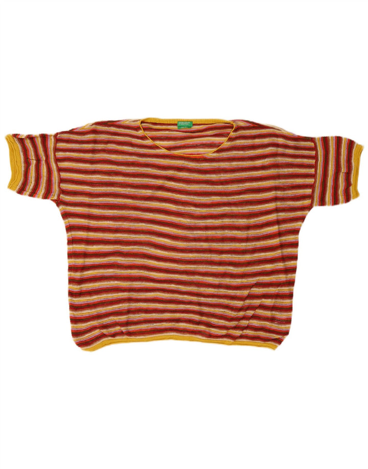 Benetton Jersey Extragrande con Cuello Barco para Mujer EU 40 Small Multicolore