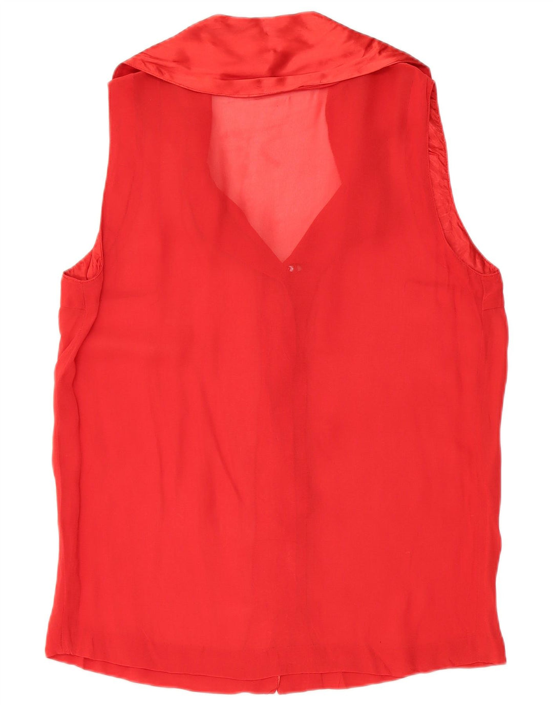 VINTAGE Blusa sin mangas para mujer Reino Unido 16 Rojo grande