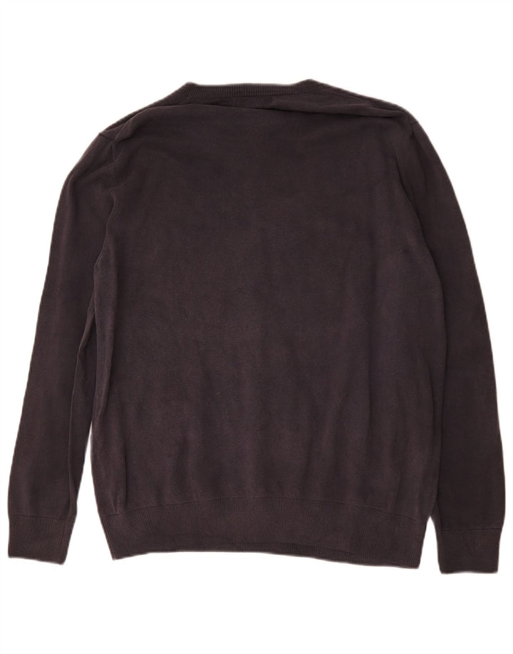 Nautica Jersey con cuello en V para hombre de algodón azul marino mediano