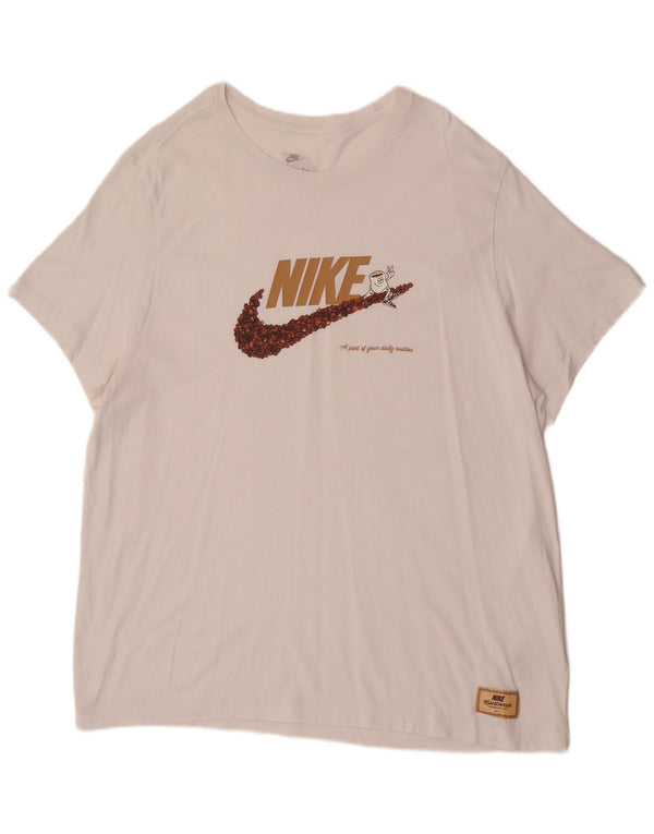 Nike Camiseta gráfica para hombre Top 2XL Algodón blanco