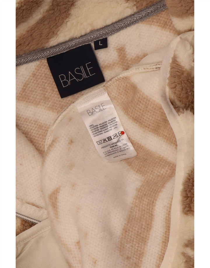 Basile Chaqueta polar para mujer Reino Unido 40 Grande Beige Fair Isle Poliéster