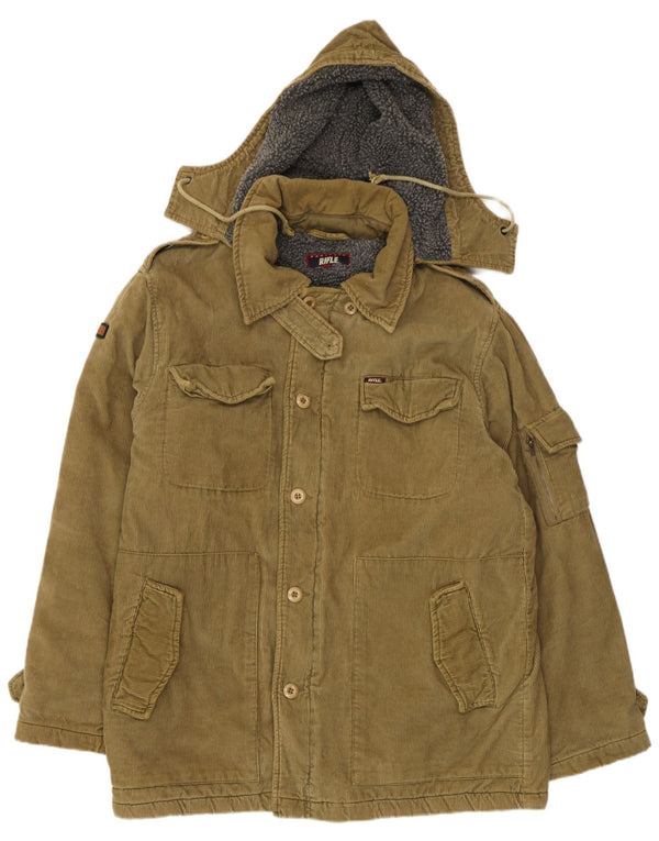 Rifle Chaqueta militar de pana con capucha para hombre UK 38 Medium Khaki Cotton