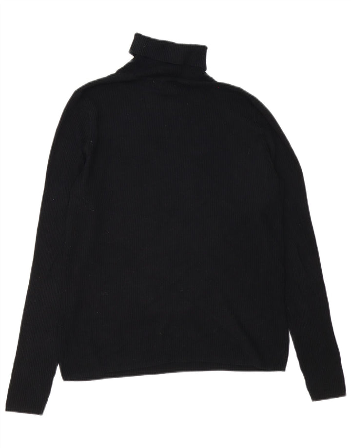 Marks & Spencer Suéter tipo jersey con cuello vuelto para mujer UK 44 Viscosa negra mediana