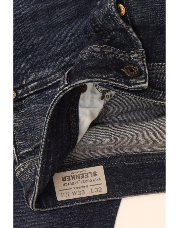 DIESEL Vaqueros pitillo ajustados Sleenker para hombre W33 L32 Algodón azul marino
