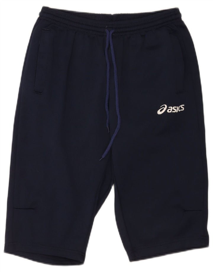 Asics - Pantalones cortos deportivos para hombre, talla grande, poliéster azul marino