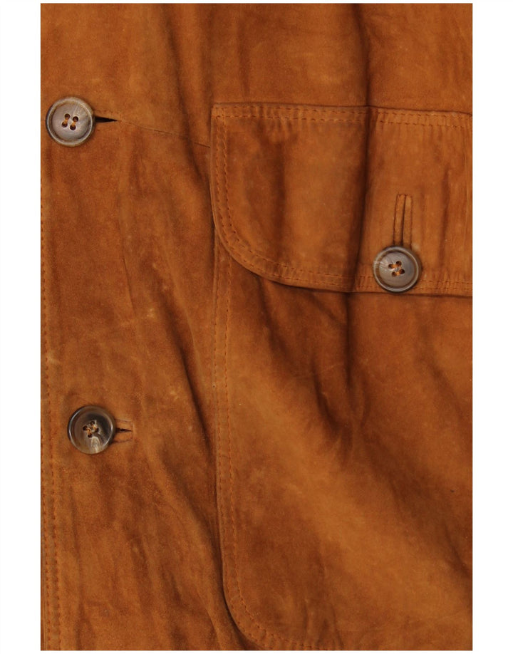 Al Duca D'Aosta Chaqueta bomber de ante para hombre IT 52 XL Marrón