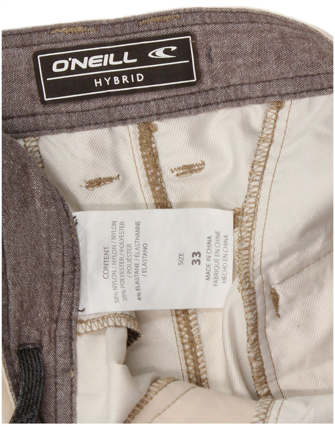 O'Neill Pantalones cortos chinos para hombre W33 Medium Off White Nylon