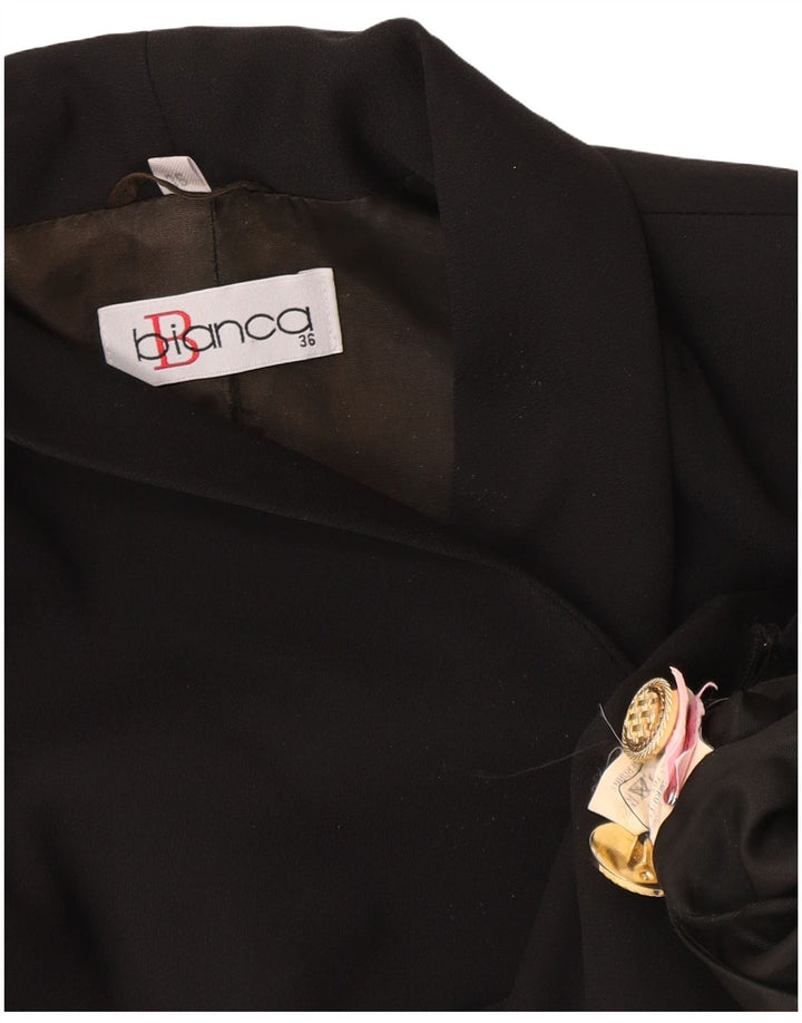 Bianca Chaqueta tipo blazer larga con 1 botón para mujer EU 36 Small Poliéster negro