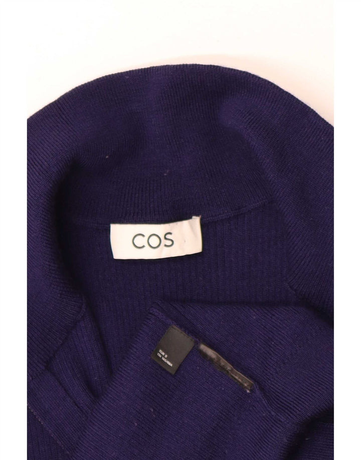 Cos Mens Cardigan Suéter Pequeño Azul Marino Colorblock