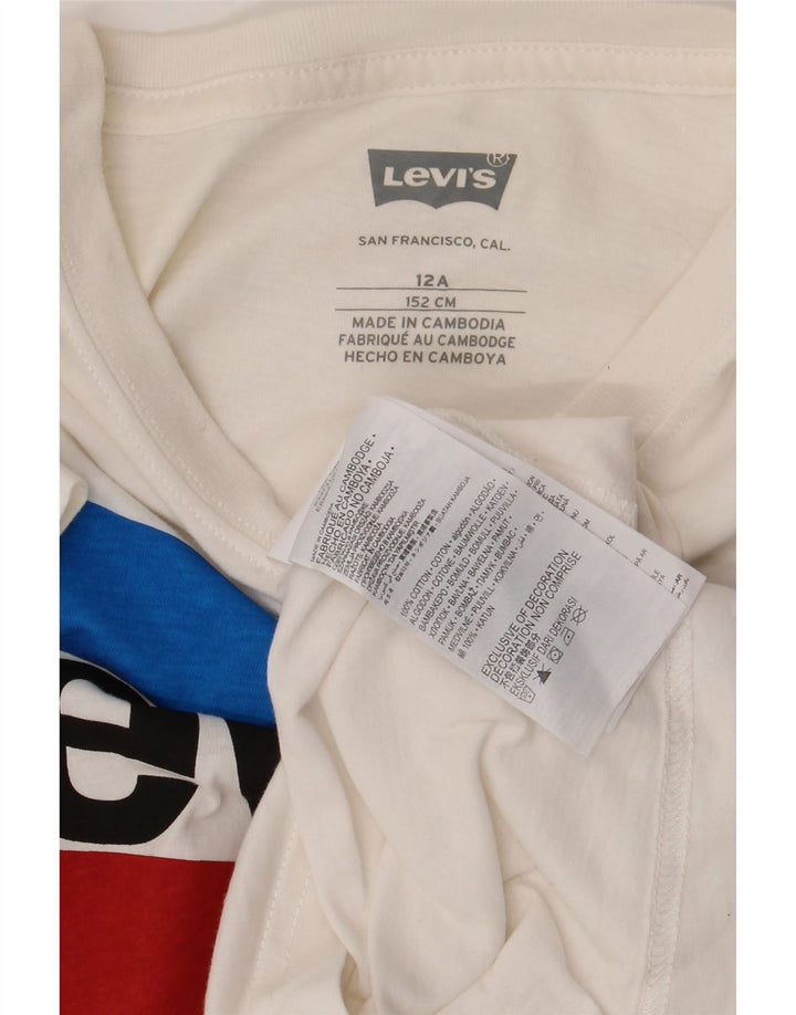 Levi's Camiseta gráfica para niño Top 11-12 años Blanco Algodón