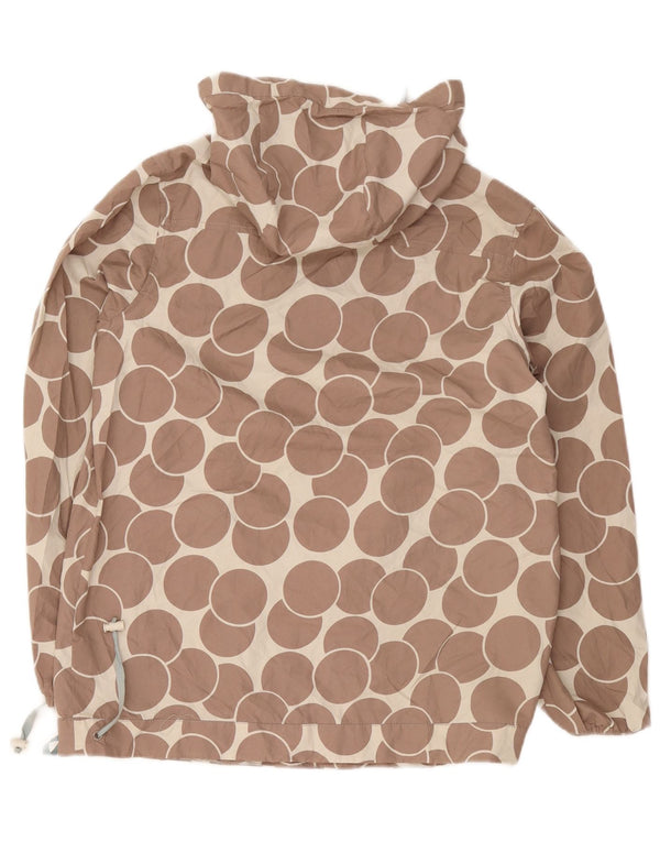 Chaqueta impermeable tipo pulóver con capucha para mujer Boden UK 42 Marrón medio Geométrico