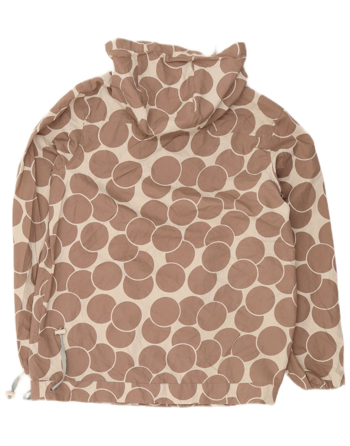 Chaqueta impermeable tipo pulóver con capucha para mujer Boden UK 42 Marrón medio Geométrico