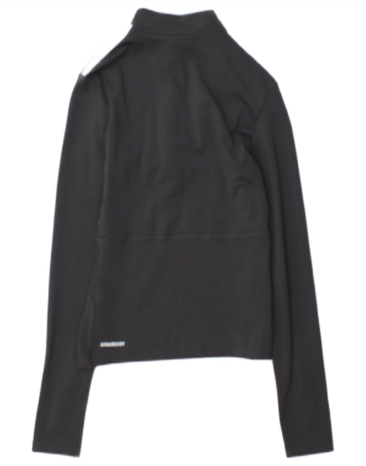 Adidas Mujer Zip Neck Jersey Chándal Top UK 4/6 XS Gris Colorblock