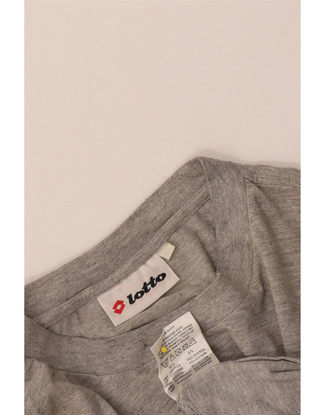 Lotto Hombre Camiseta Gráfica Top Algodón Gris Medio