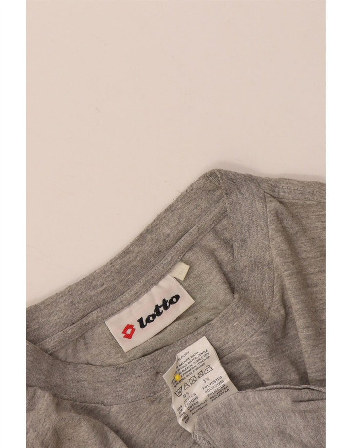 Lotto Hombre Camiseta Gráfica Top Algodón Gris Medio