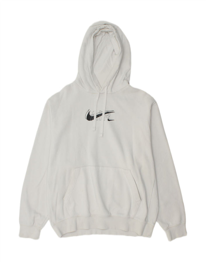 NIKE Sudadera con capucha gráfica para hombre, talla grande, algodón blanco