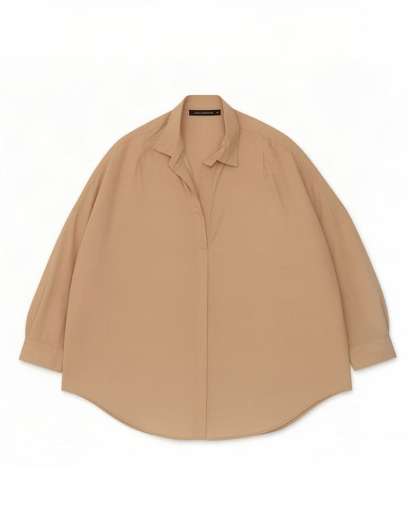 French Connection Camisa tipo jersey de manga 3/4 para mujer, talla 40, talla M, color beige