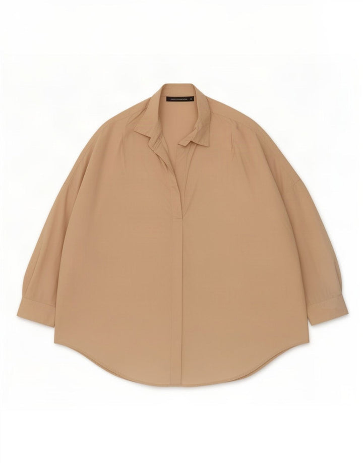 French Connection Camisa tipo jersey de manga 3/4 para mujer, talla 40, talla M, color beige