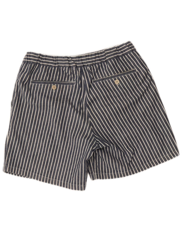 Zara Mens Sport Shorts Large W34 Algodón A Rayas Azul