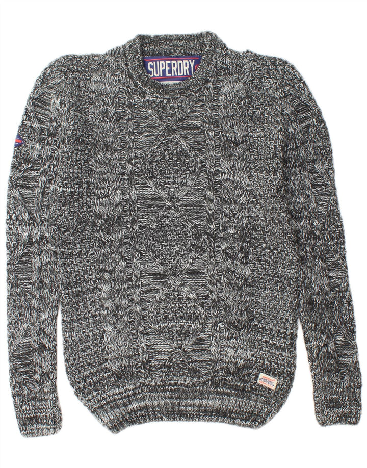 SUPERDRY Jersey De Cuello Redondo Para Hombre Acrílico Moteado Gris Medio