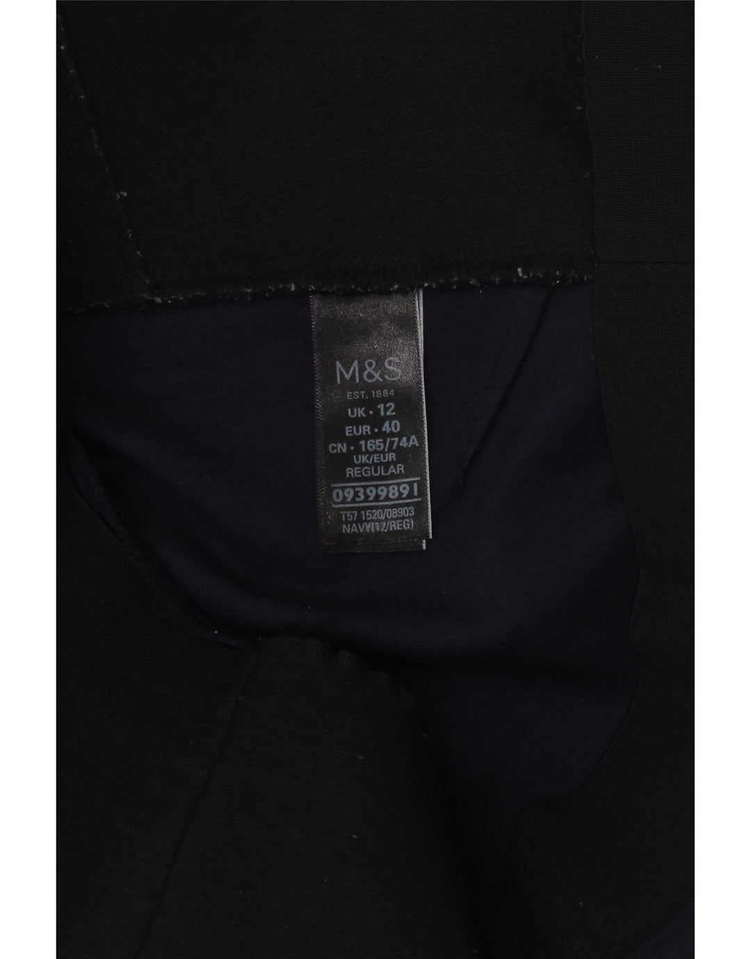 Marks & Spencer Leggings de ajuste regular para mujer, talla 42, talla mediana, viscosa azul marino