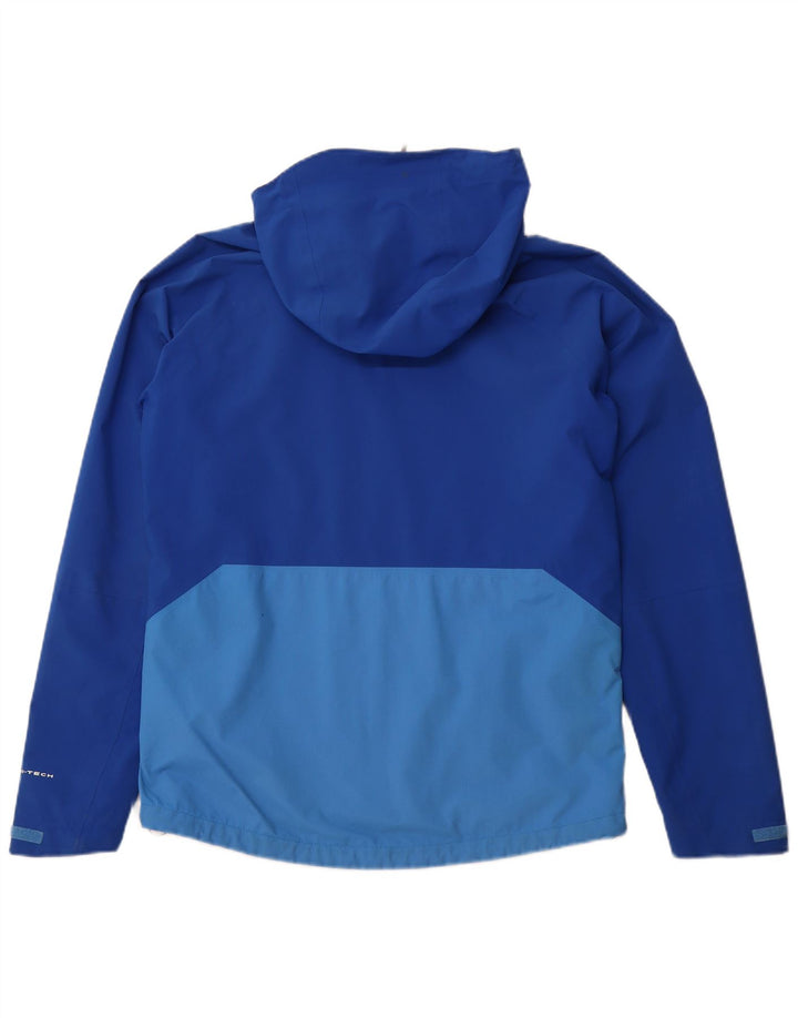 COLUMBIA Chaqueta impermeable con capucha Omni-Tech para hombre UK 38 Azul medio Colorblock