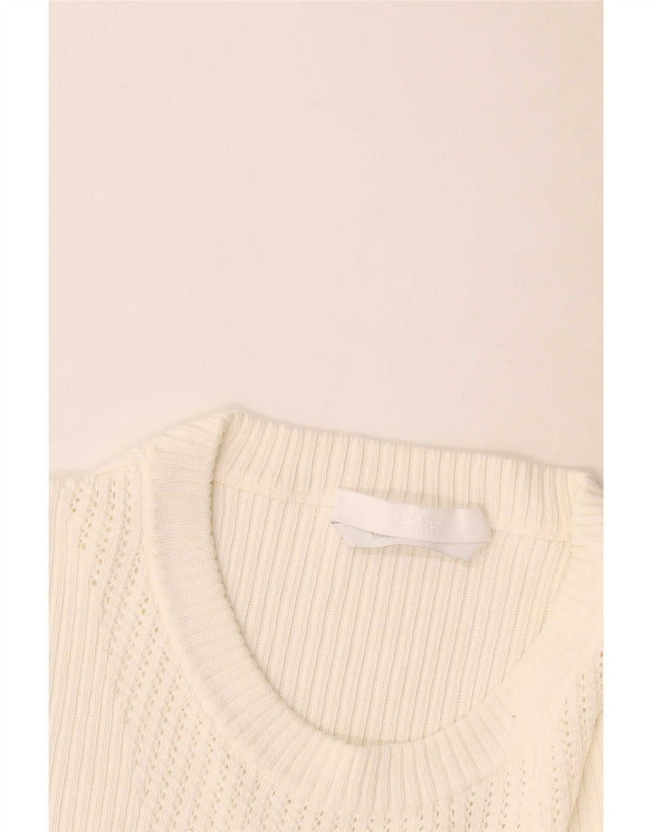 Hugo Boss Mujer Top Manga Larga UK 12 Medium Off White