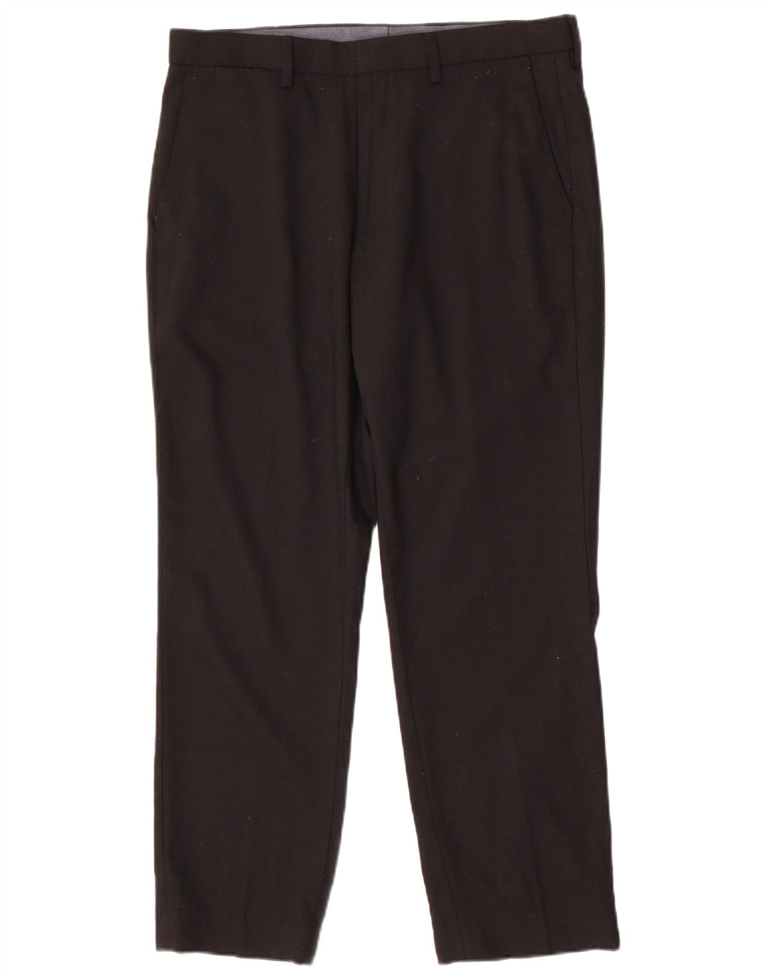 Marks & Spencer Pantalón chino de corte regular para hombre W34 L29 Lana negra