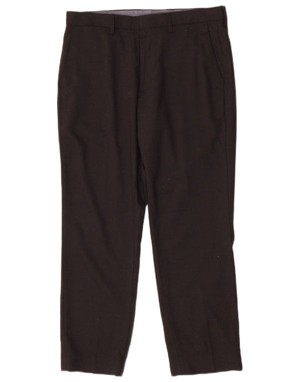 Marks & Spencer Pantalón chino de corte regular para hombre W34 L29 Lana negra