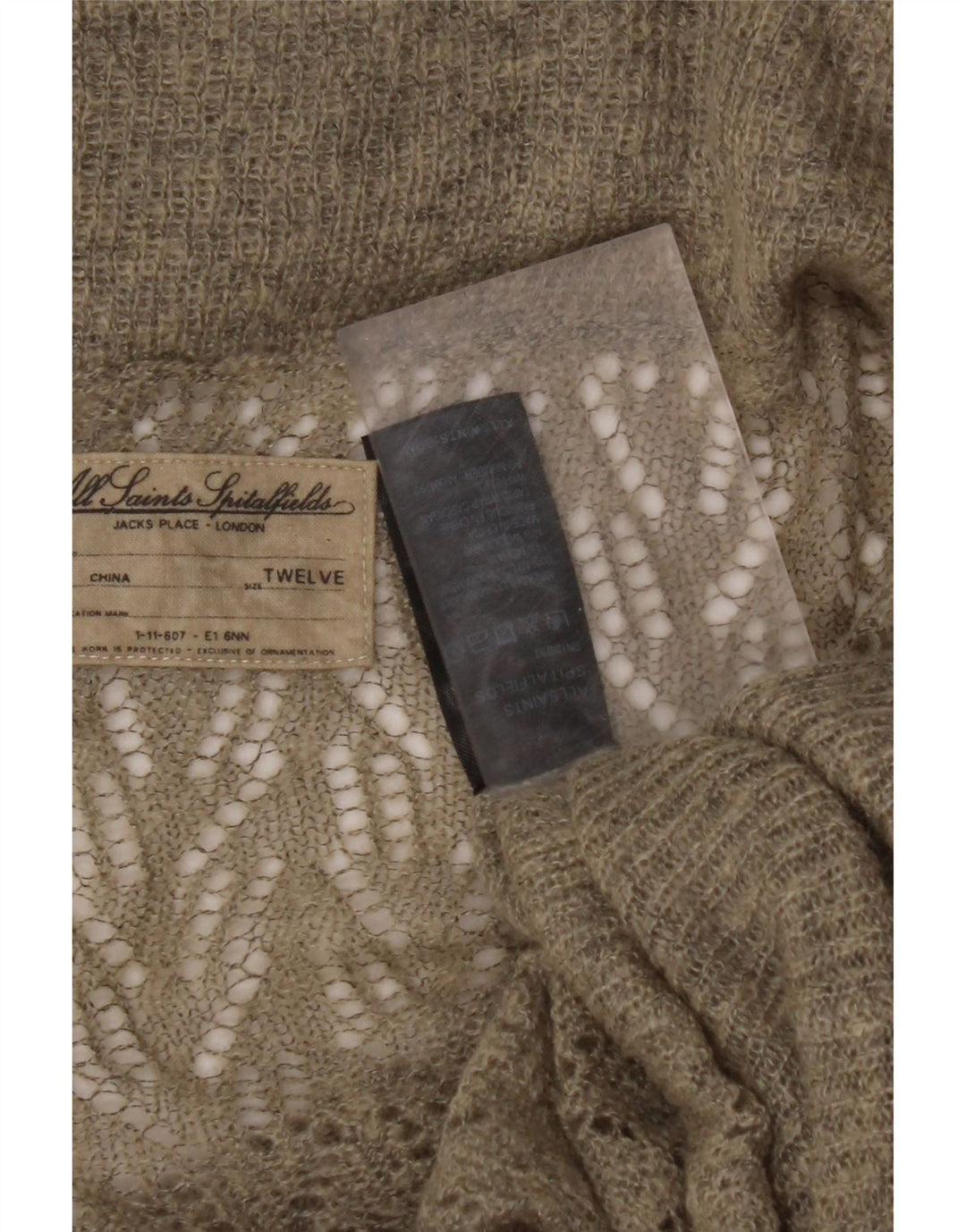 ALL SAINTS Suéter tipo cárdigan de gran tamaño para mujer, talla 12, color verde