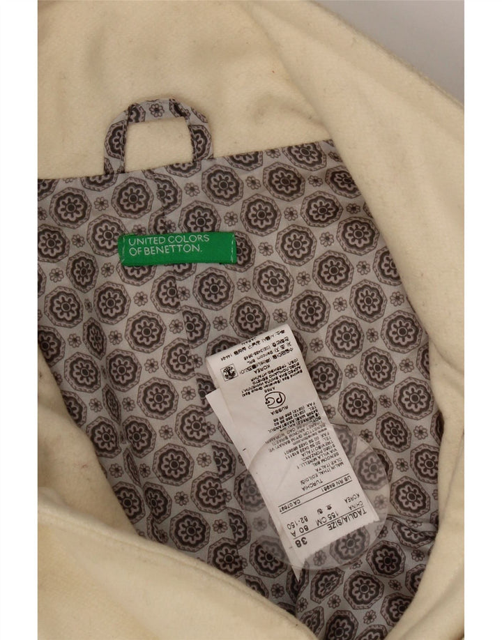 Cazadora Bomber Mujer Benetton IT 38 XS Lana Blanco Roto
