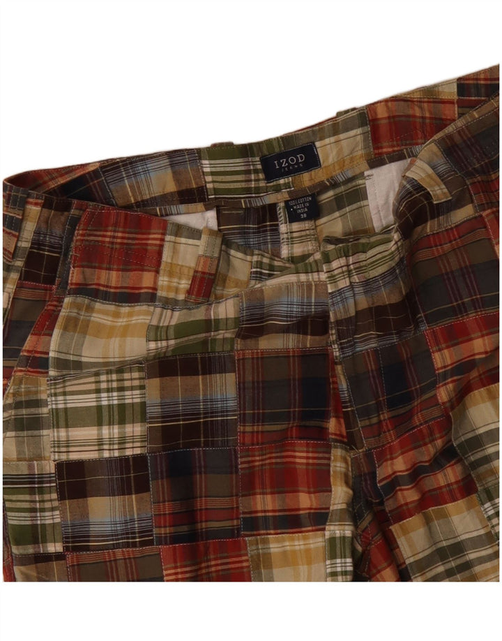 IZOD Pantalones cortos chinos para hombre W38 XL Algodón de patchwork multicolor