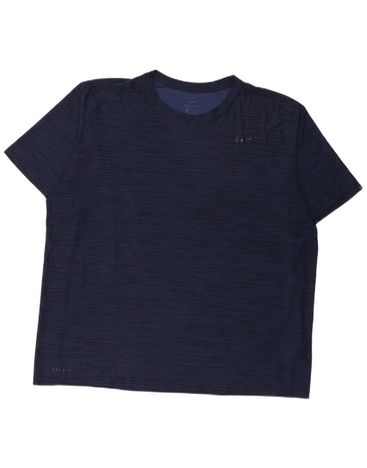Nike Camiseta Dri Fit para hombre Top 2XL Poliéster moteado azul marino