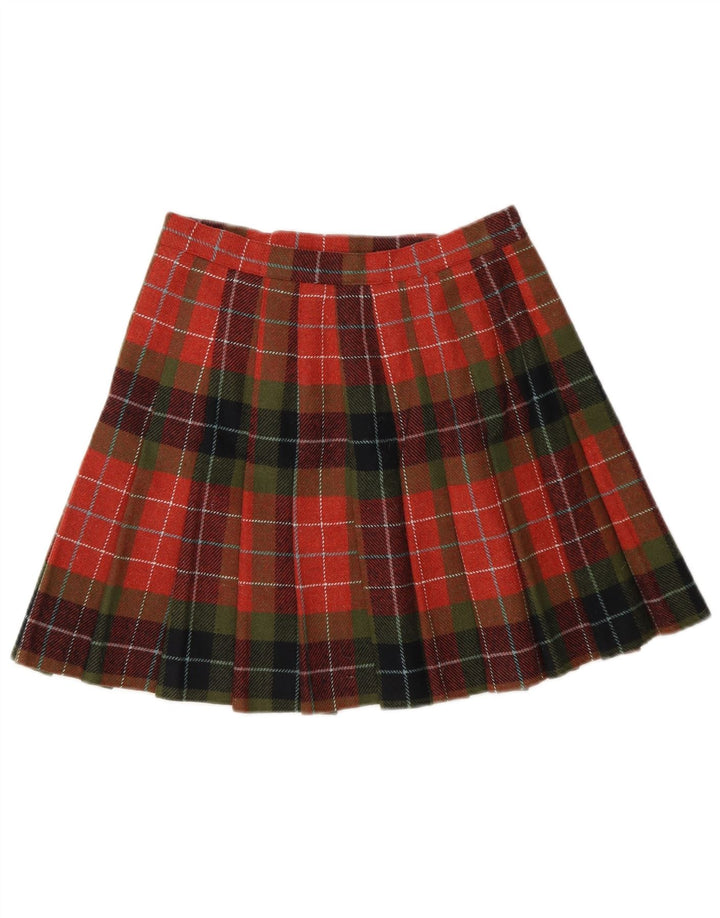 Stefanel Minifalda cruzada para mujer IT 40 Small W26 Poliéster a cuadros rojos