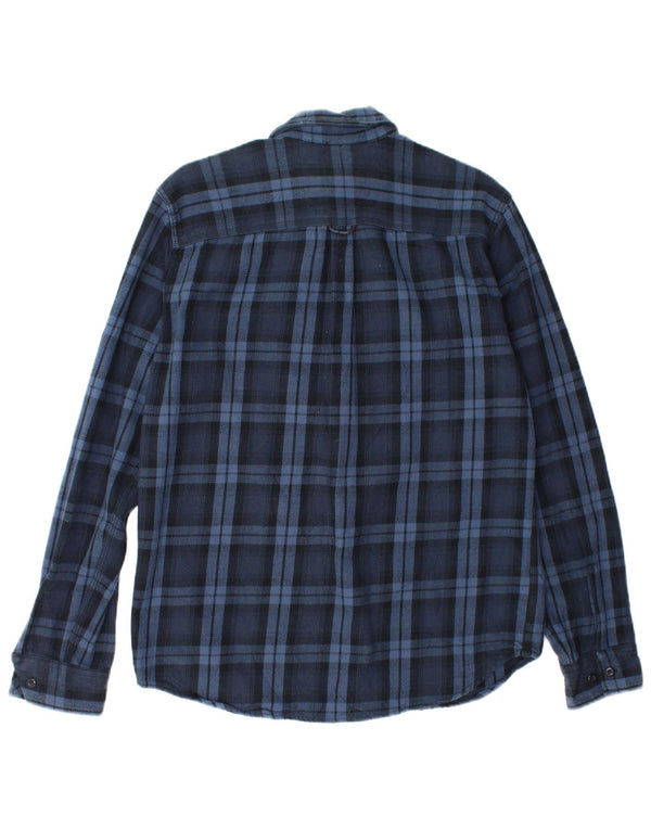 Jack & Jones Hombre Camisa De Franela De Algodón A Cuadros Azul Grande