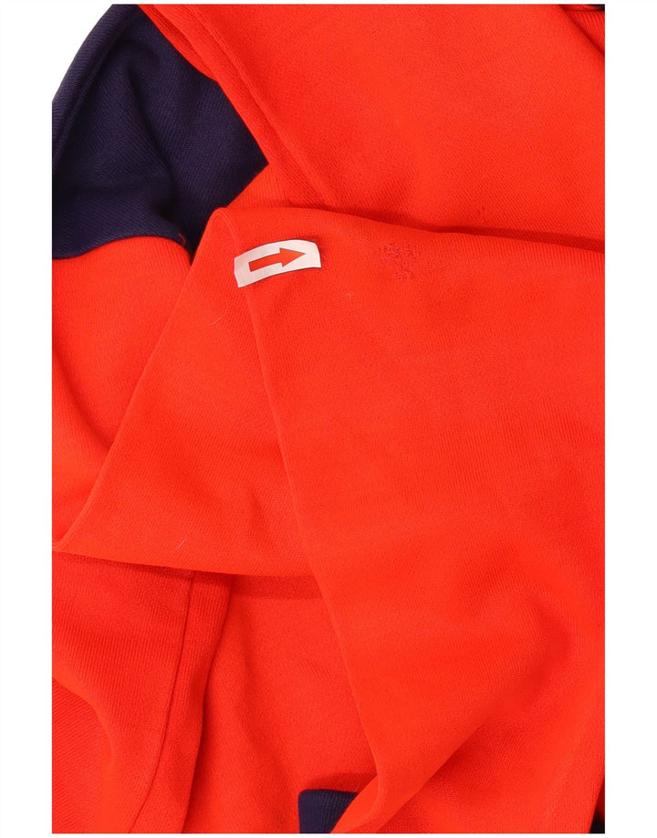 Vintage hombres chándal top chaqueta medio rojo colorblock