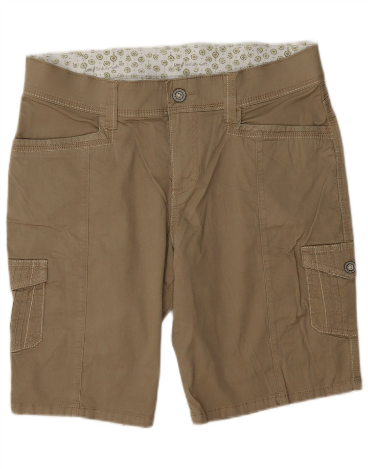 Lee pantalones cortos cargo para mujer US 10 grande W32 algodón beige