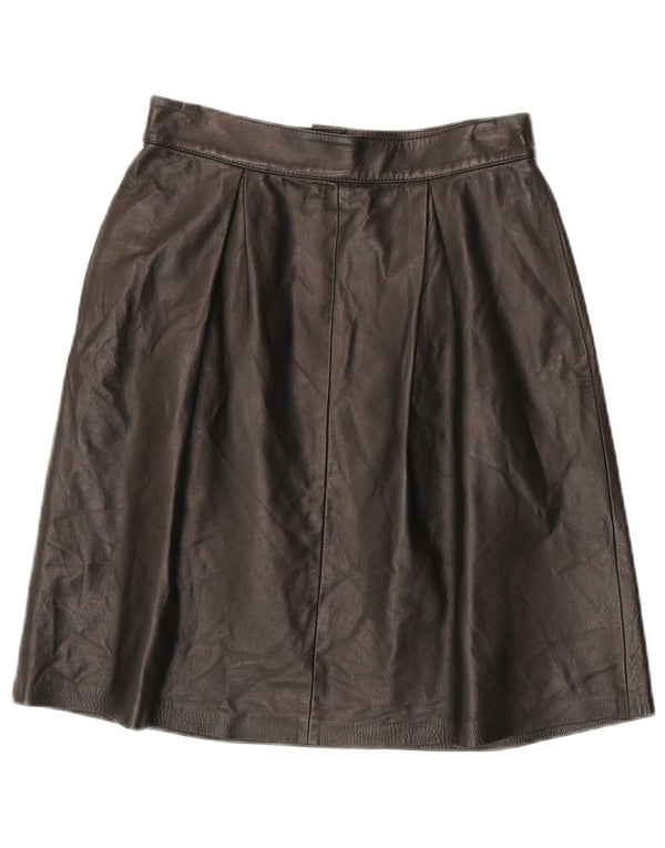 Falda de cuero vintage para mujer XS W25 cuero negro