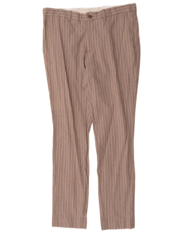 Jack & Jones Mens Slim Chino Trousers IT 52 XL W36 L31 Grey Striped