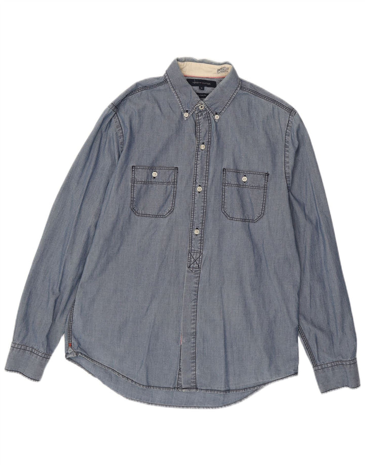 TOMMY HILFIGER Camisa New York Fit Algodón Azul Medio Hombre