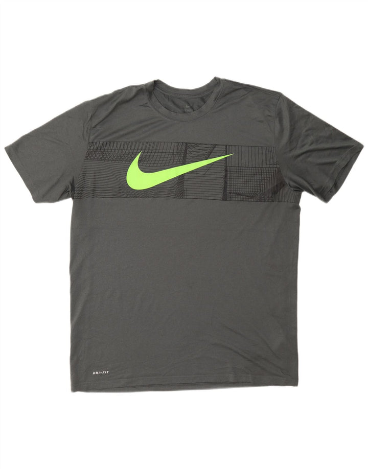 Nike Camiseta Dri Fit Graphic para hombre Top XL Gris Poliéster