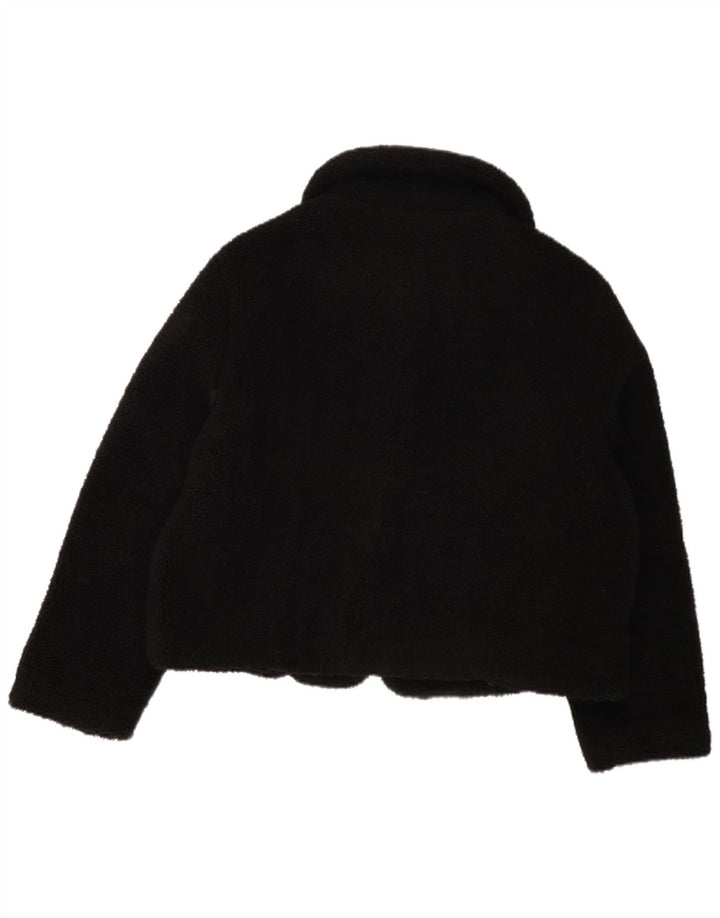 Zara Chaqueta Polar Mujer UK 46 Grande Poliéster Negro