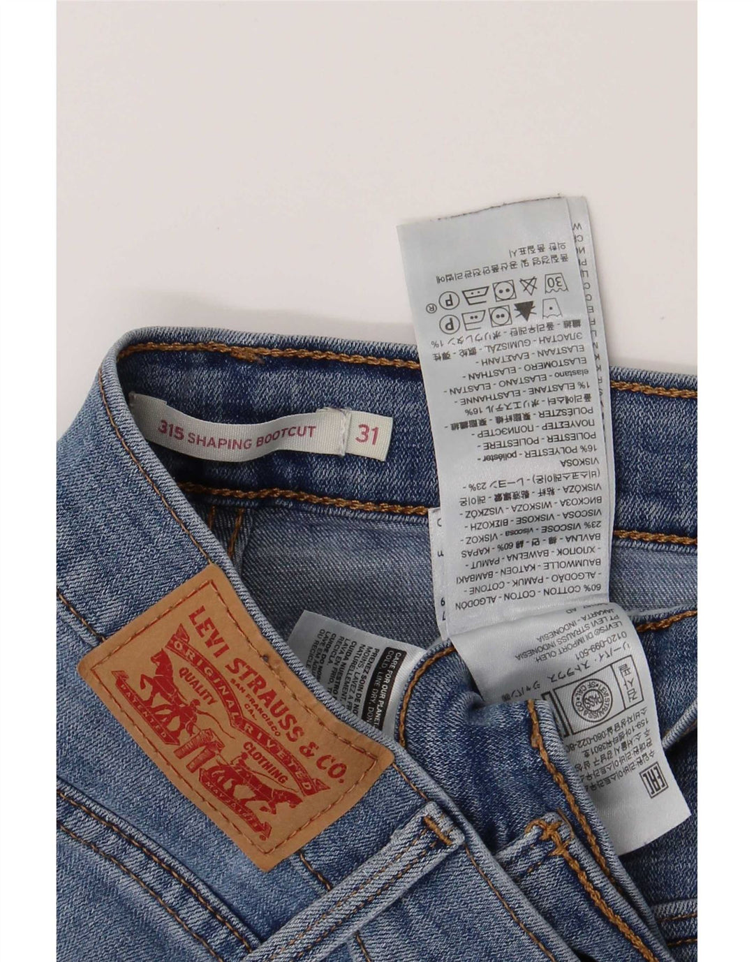 Levi's Hombre 315 Shaping Bootcut Jeans W31 L30 Algodón Azul