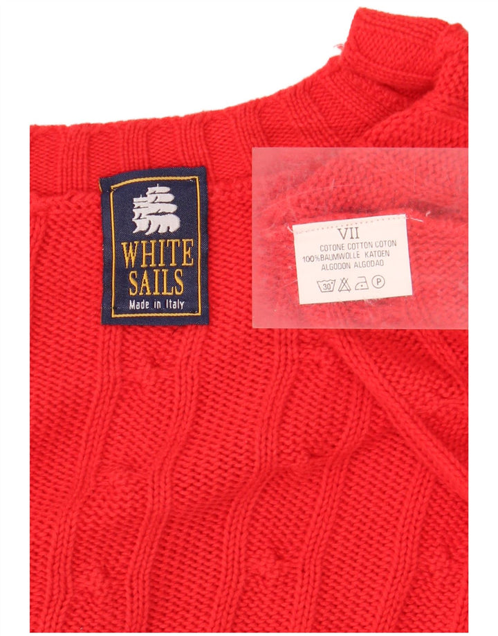 WHITE SAILS Jersey con Cuello en V para Hombre XL Algodón Rojo