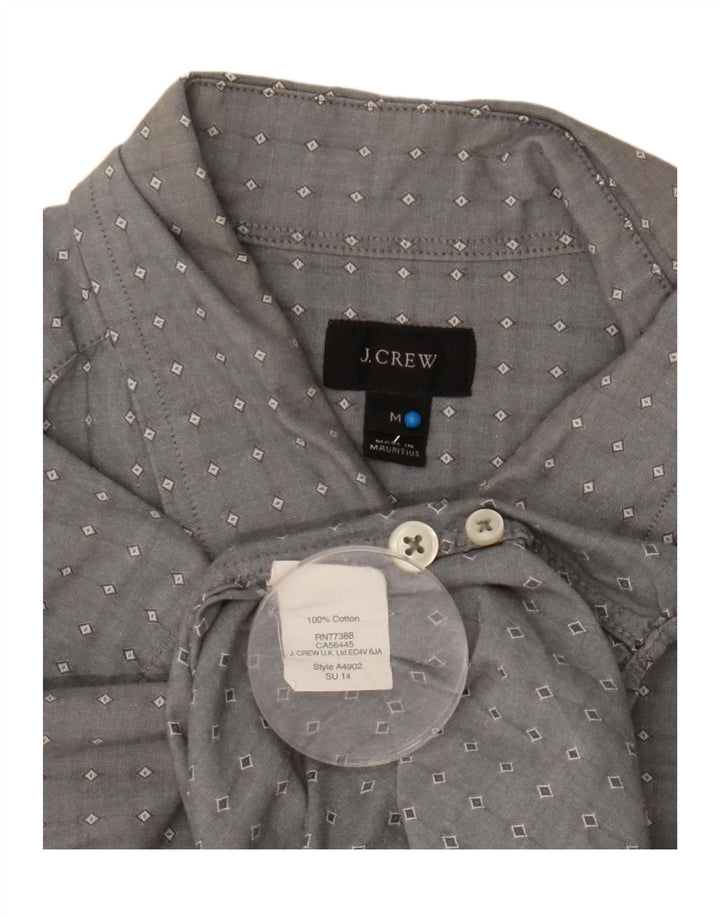 Camisa J. Crew Hombre Algodón Geométrico Gris Medio