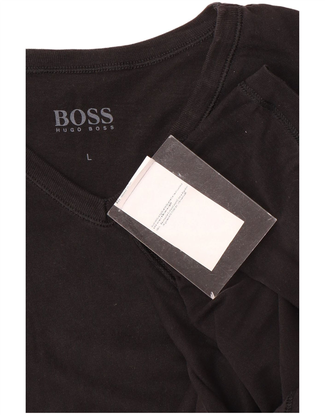Hugo Boss Hombre Camiseta Top Grande Algodón Negro
